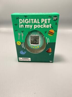 Digital Pet in My Pocket Virtual Electronic Pet Toy Interactive Mini Game Green